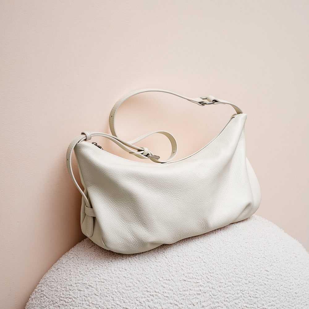 Women's Light Color One Niche Pleated Underarm Women's Shoulder Bag