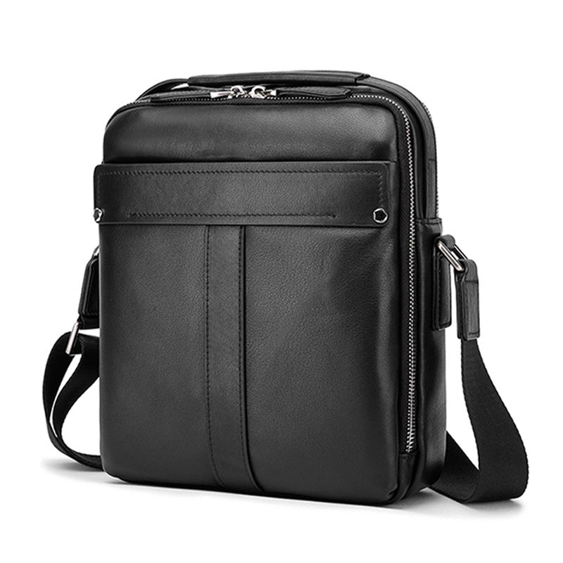 Men's Genuine Leather Large Capacity Horizontal Business Commuter Waterproof Men's Shoulder Bag