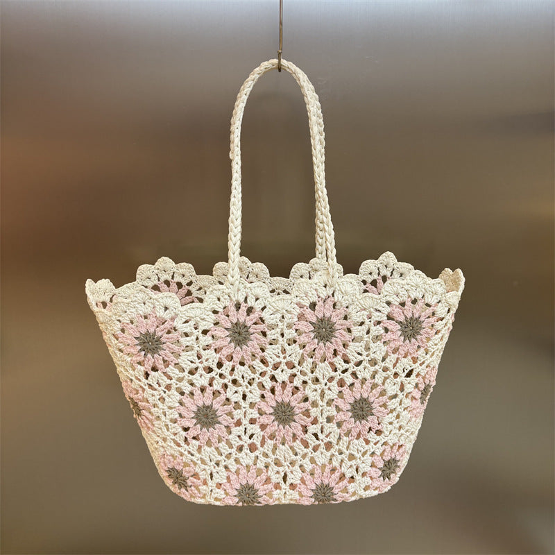 Women's Rope Handmade Crocheted Woven Bale Of Cotton Knitted Bags
