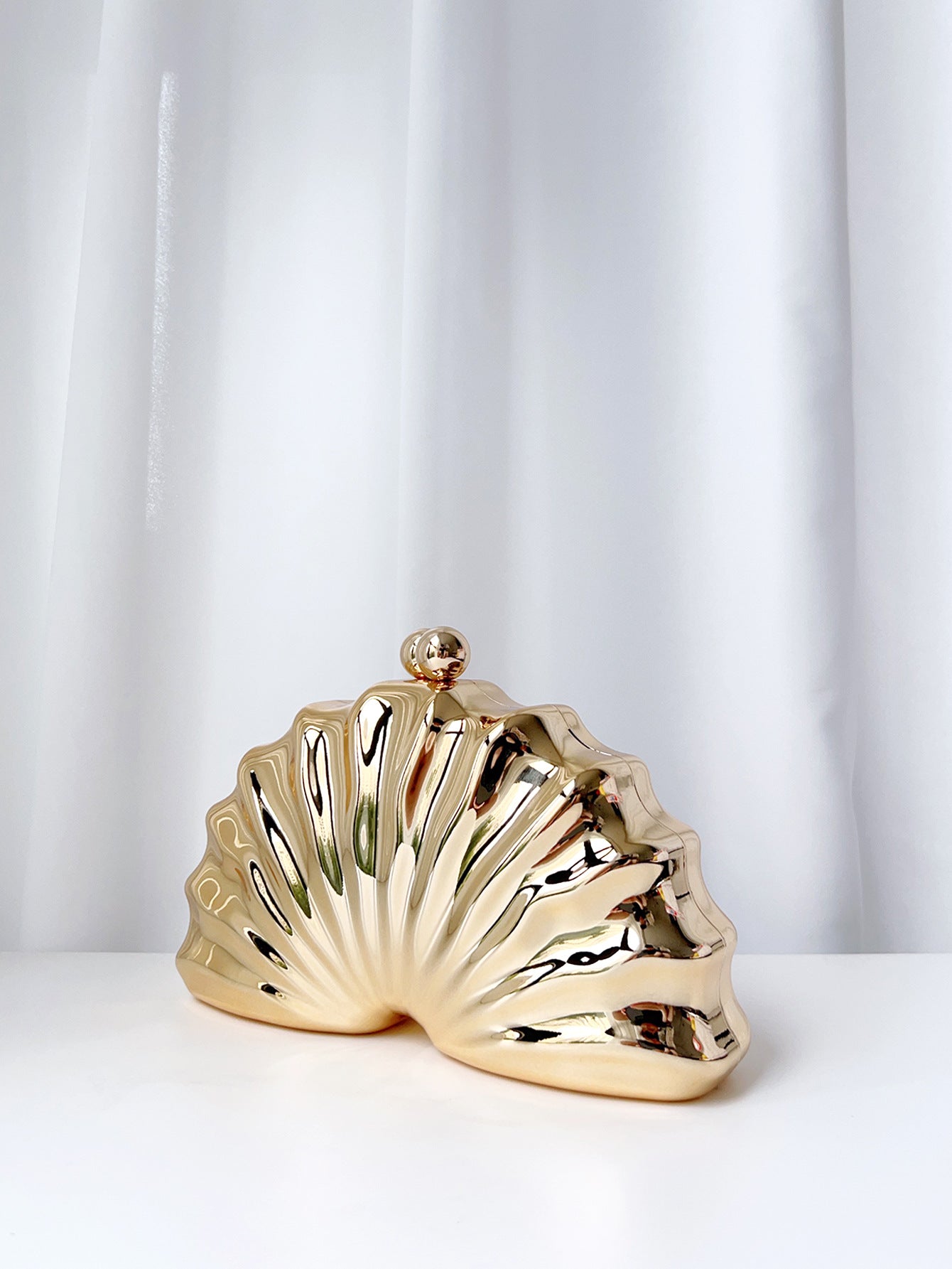 Women's Antique Monster Electroplated Chain Fan-shaped Clutch Dinner Bag