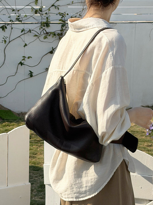 Women's Top Layer Soft Cowhide Loose Feeling Leisure Commute Tote Bags