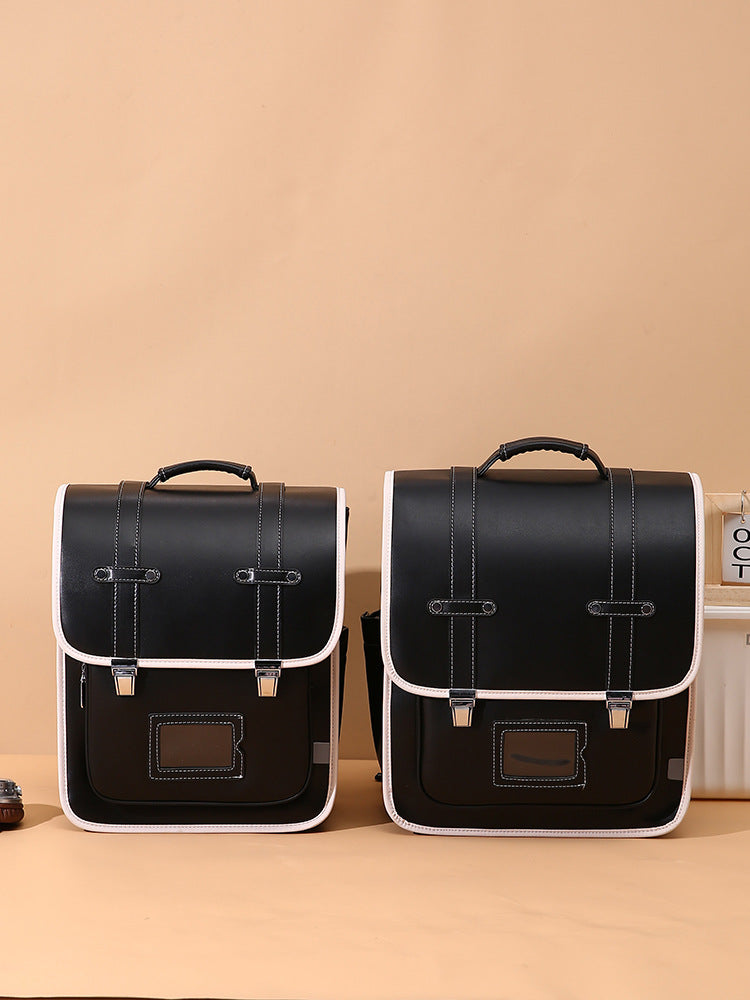 Children's Leather Retro Female Korean Fashion Large Primary School Bag