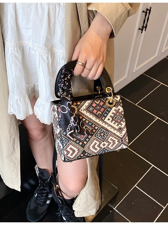 Women's Fashion Niche Printed Design High-grade Temperament Women's Handbag
