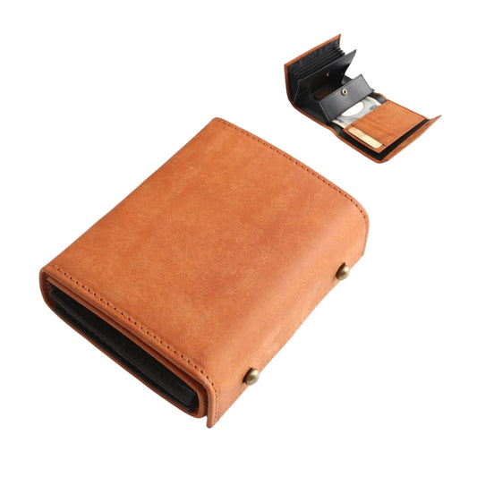 Men's Best-selling Leather Three-fold Portable Matte Short Men's Wallet