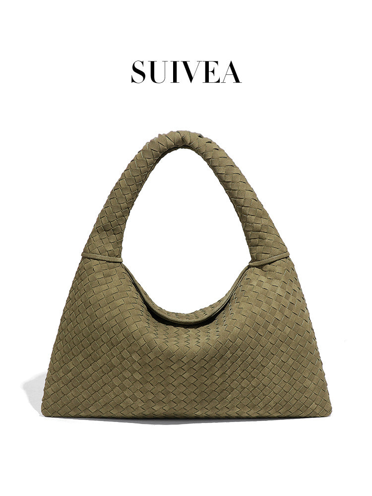 Capacity Woven Croissant Simple Versatile Korean Single Underarm Tote Bags