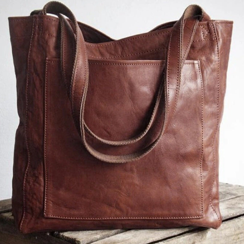 Women's Leather Portable With Pocket One Retro Oil Bags