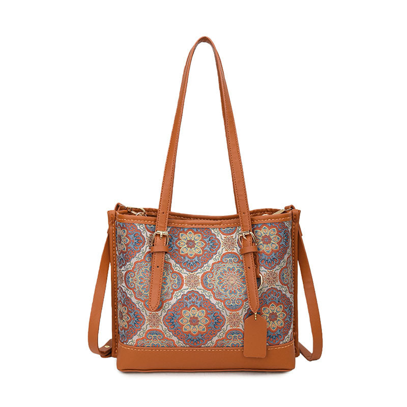 Chinese Style Pattern Material Handmade Big Women's Shoulder Bag