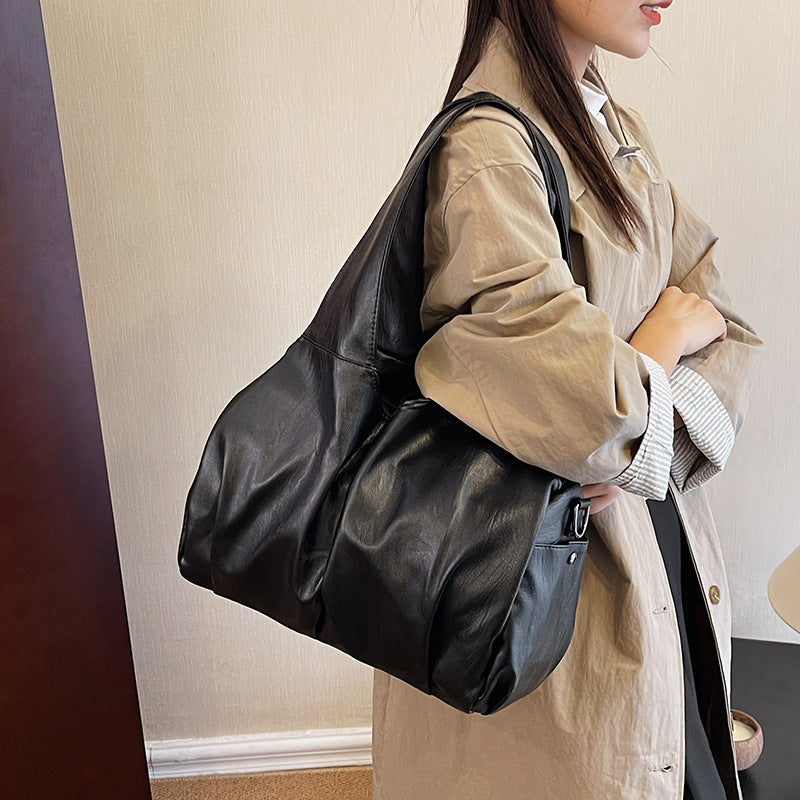 Women's Large Capacity Soft Surface Retro Tote Bag