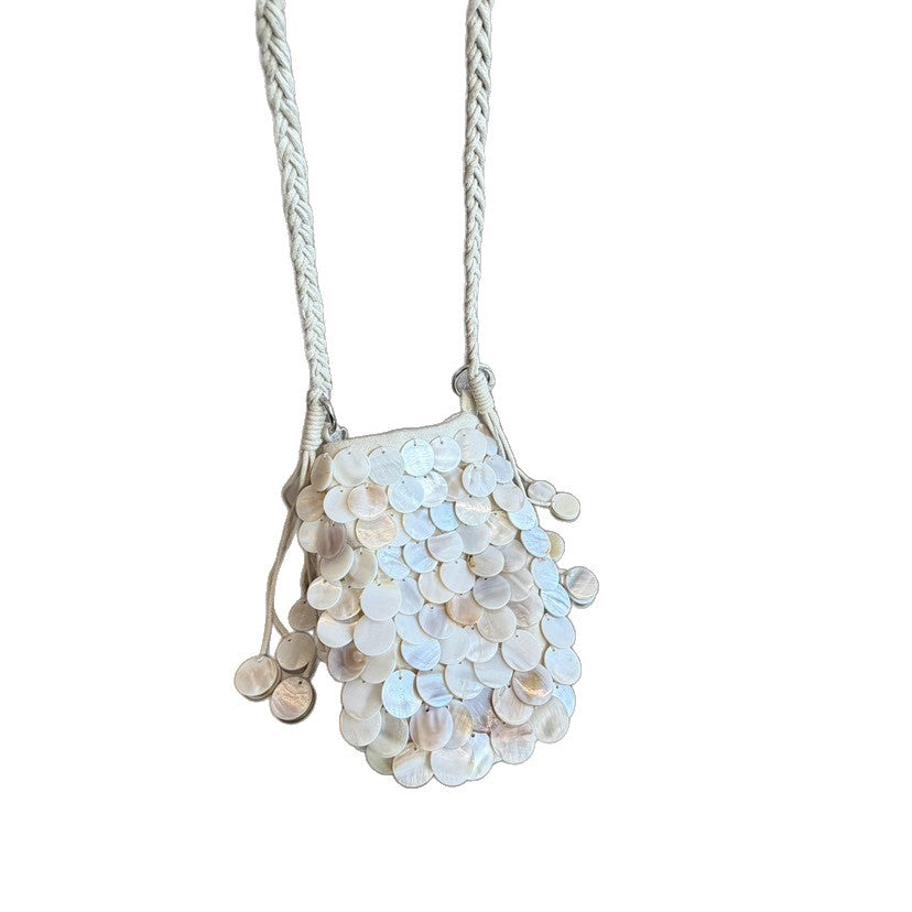 Beaded Fritillary Dinner Style Shell Portable Women's Shoulder Bag
