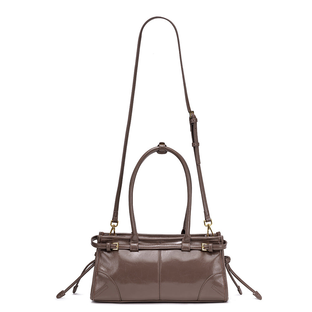 Women's Light Luxury Minority High-grade Underarm Oil Wax Women's Handbag