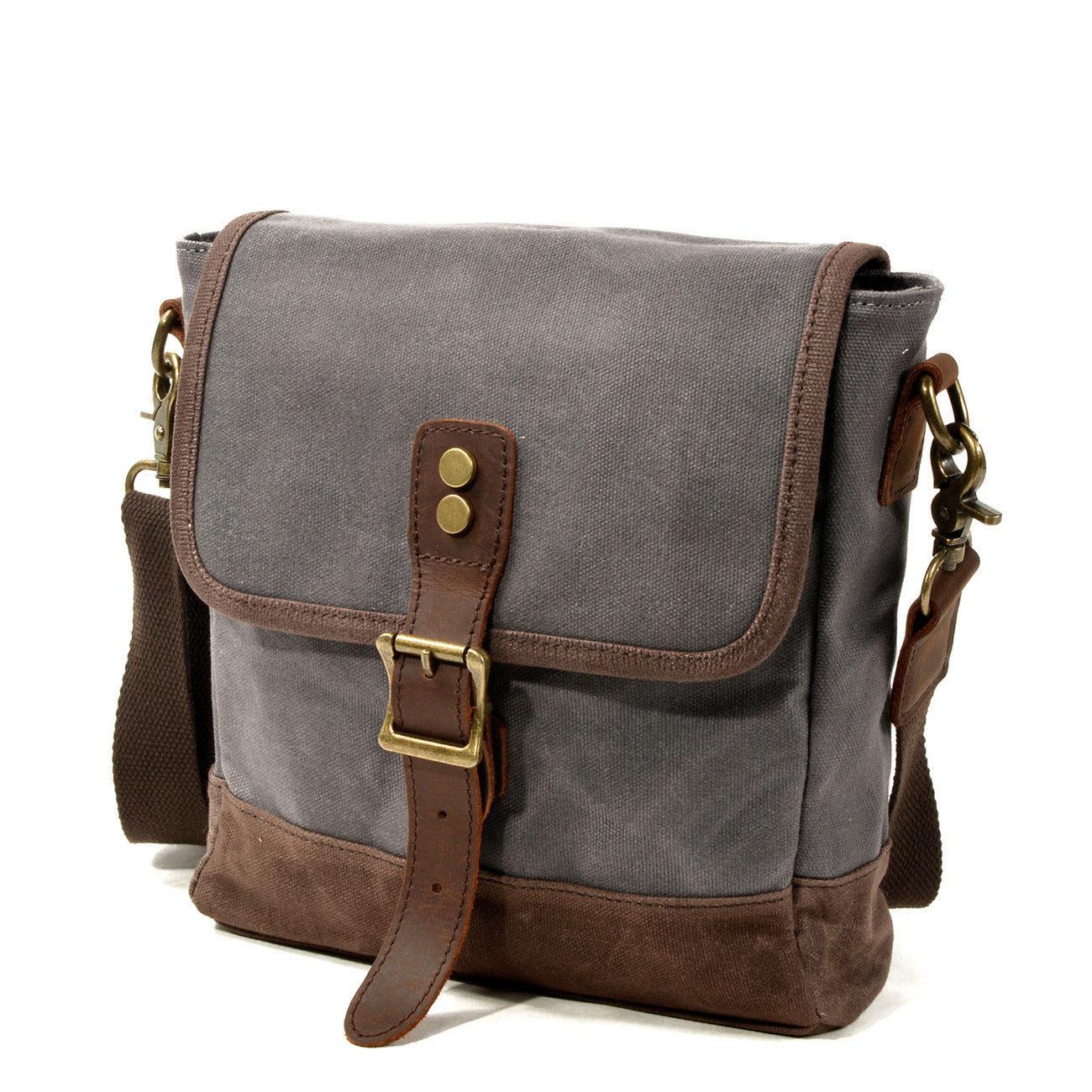 Men's Style Oil Wax Canvas Stitching Leisure Men's Briefcase