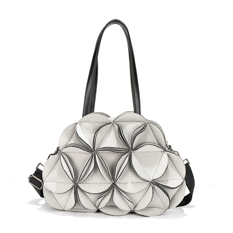 Women's Design Flower Shape Stitching Floral Three-dimensional Women's Shoulder Bag