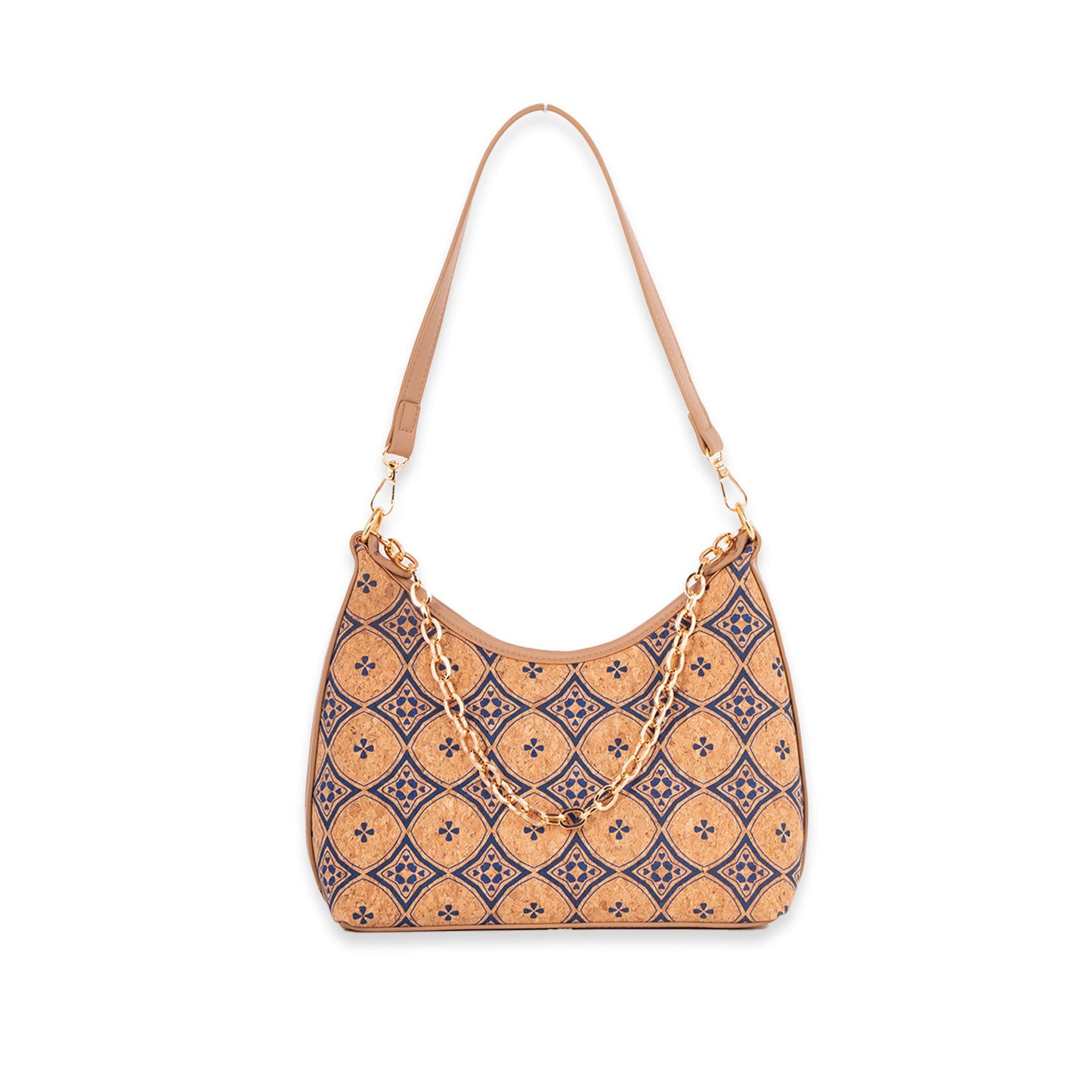 Retro Ethnic Style Cork Wooden Lining Outer Crescent Handbags