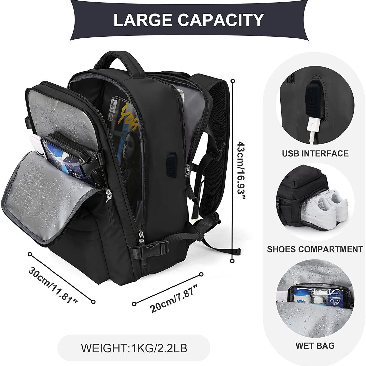 With Socket Convenient Computer Independent Shoe Leisure Backpack