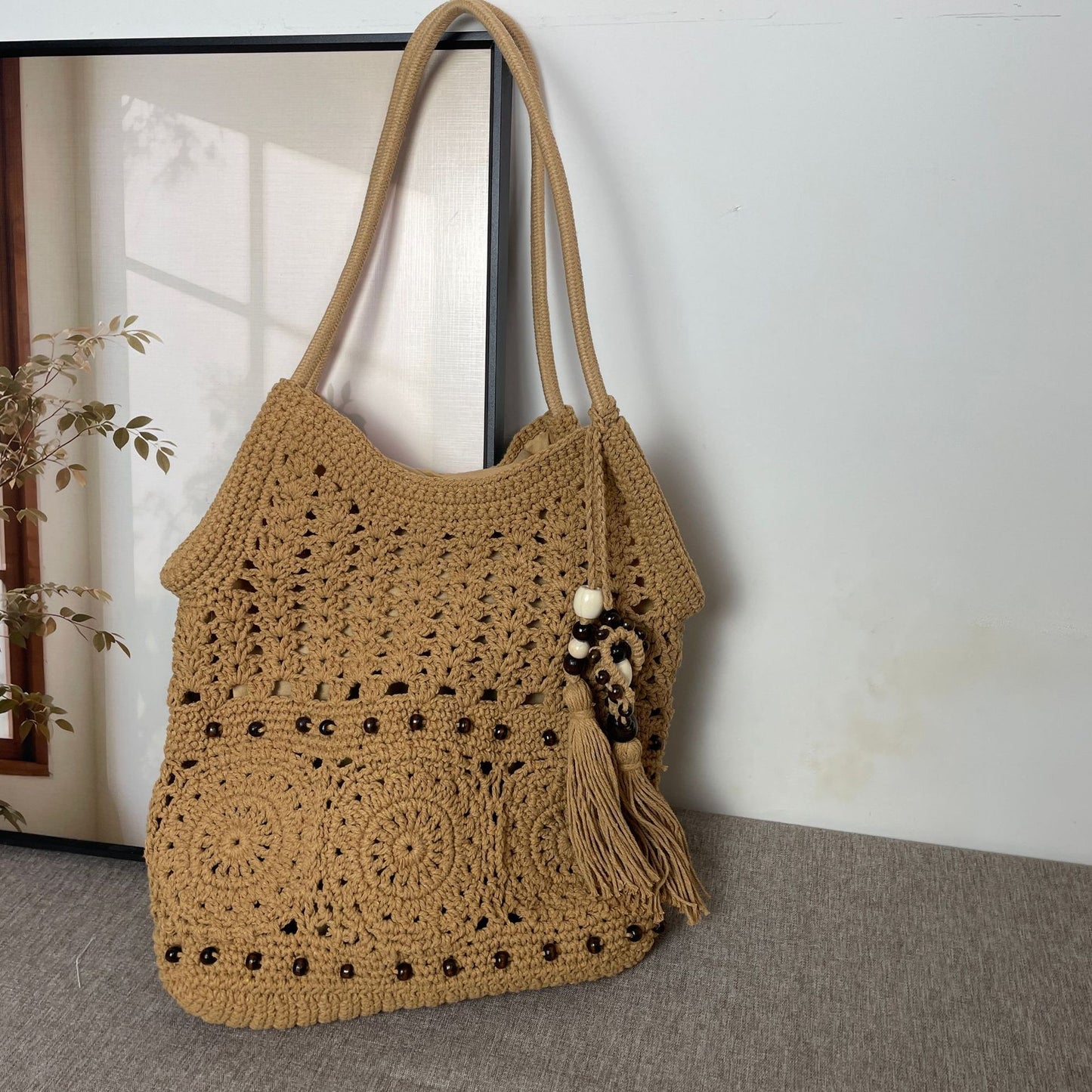 Tassel Female Summer Niche Hollowed Fashion Tote Bags