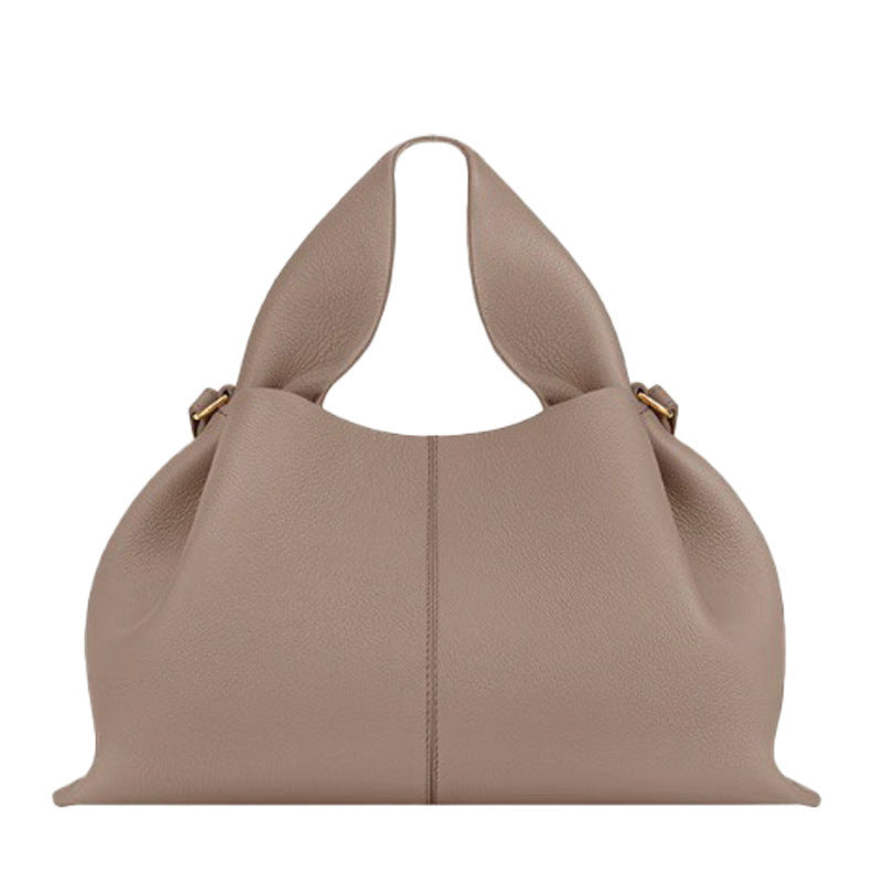 French Style Cloud Lychee Pattern Cowhide Bags
