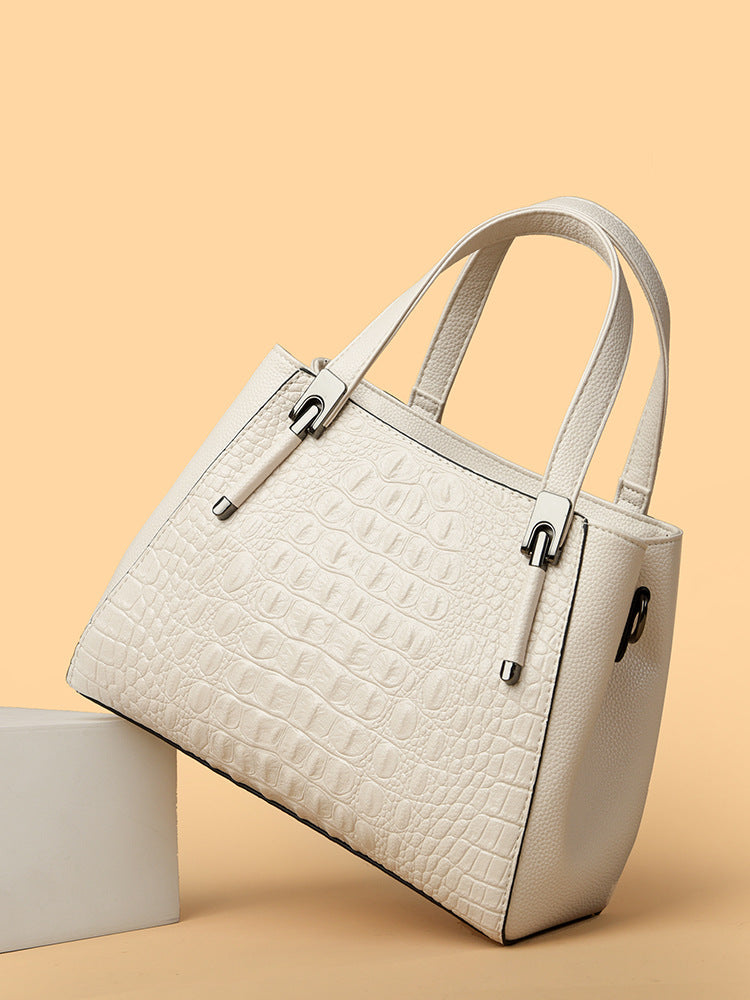 Women's Crocodile Pattern High-grade Large Capacity Commuter Handbags
