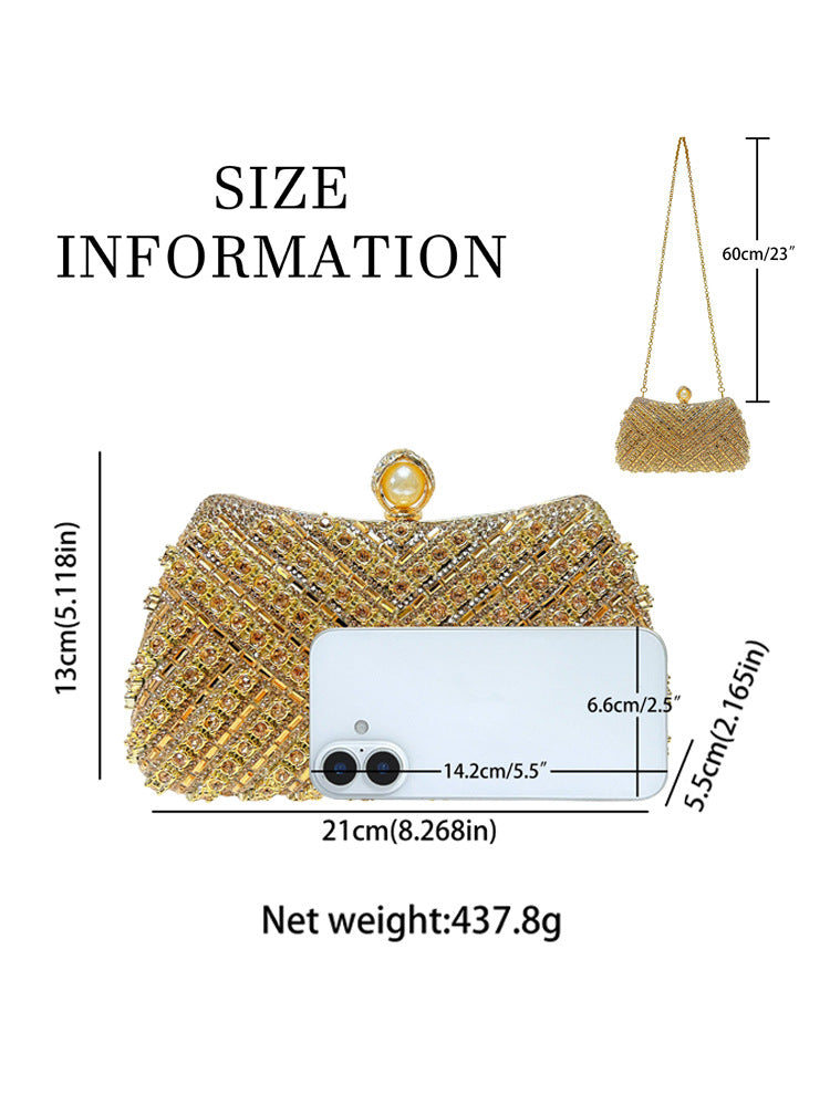 Women's Rhinestone Clutch Versatile Chain Box Trendy Handbags