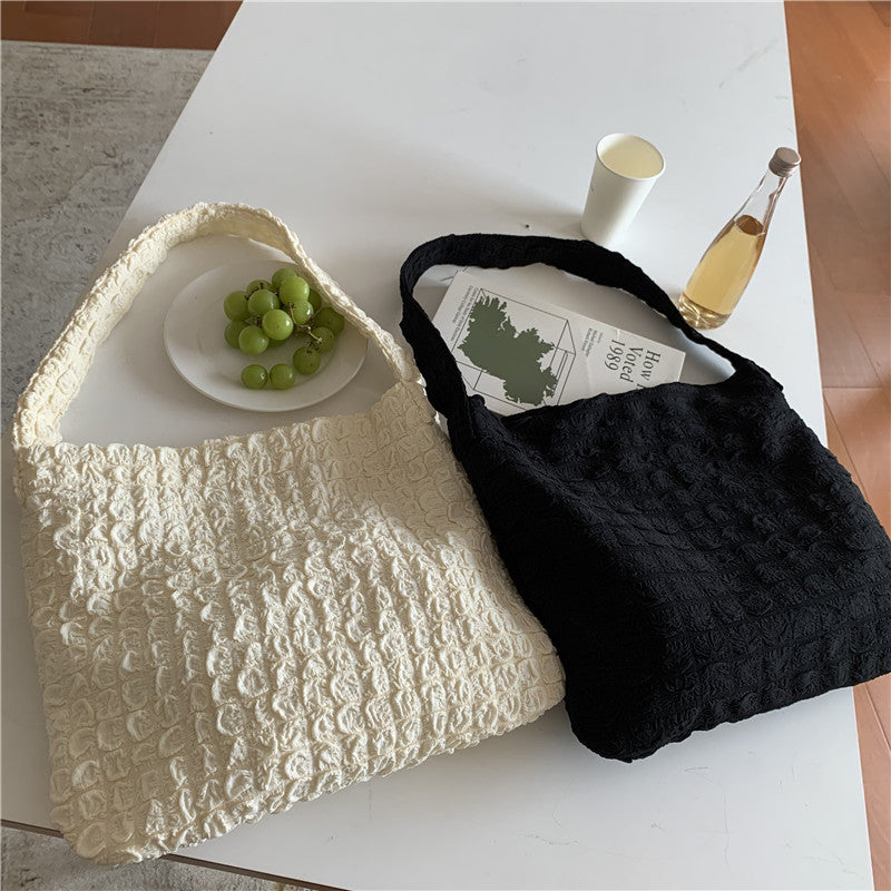 Women's Korean Cloud Pleated Underarm Simple Shopping Bags