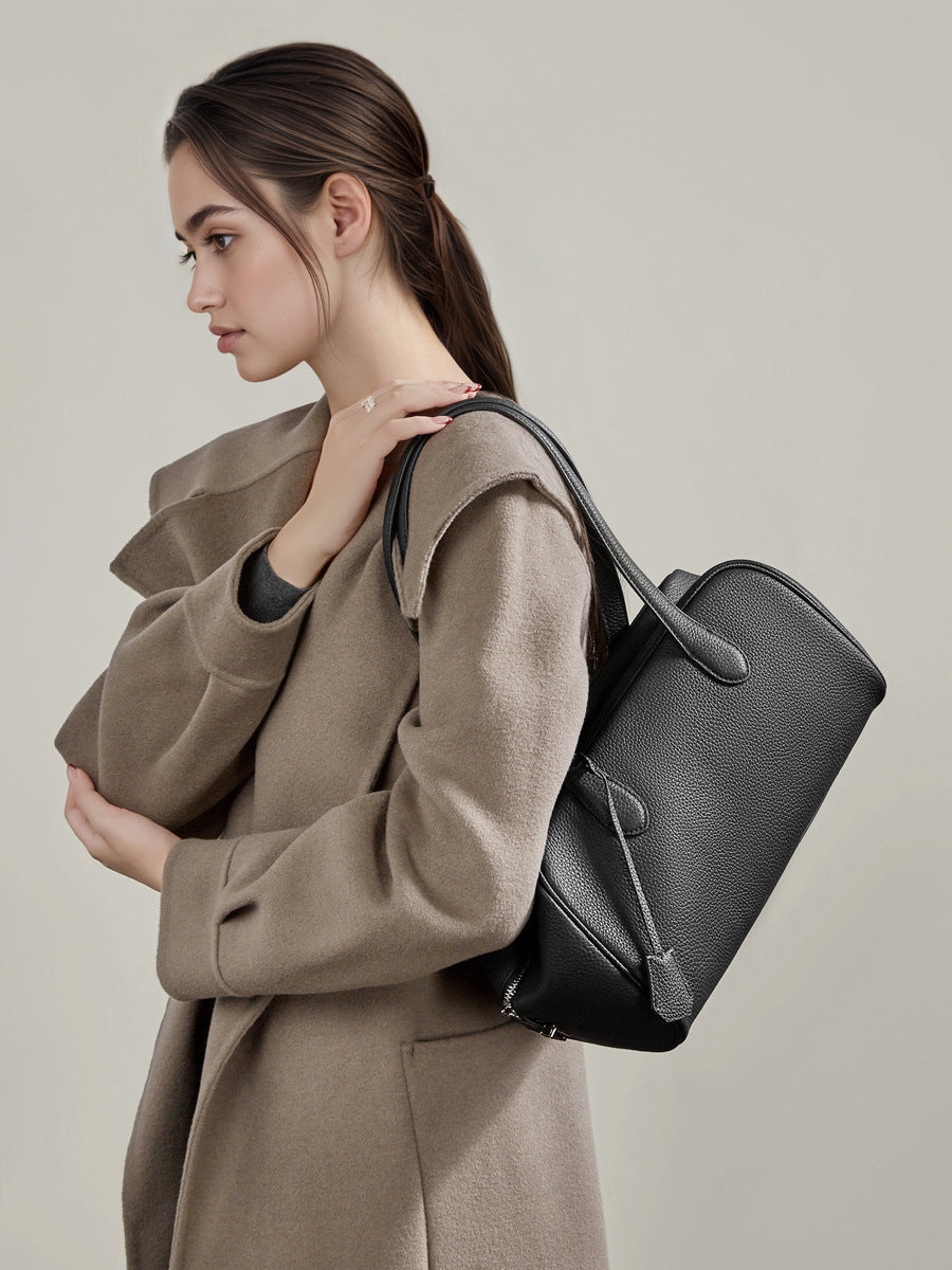 First Layer Cowhide Underarm Simple Fashion Female Women's Shoulder Bag
