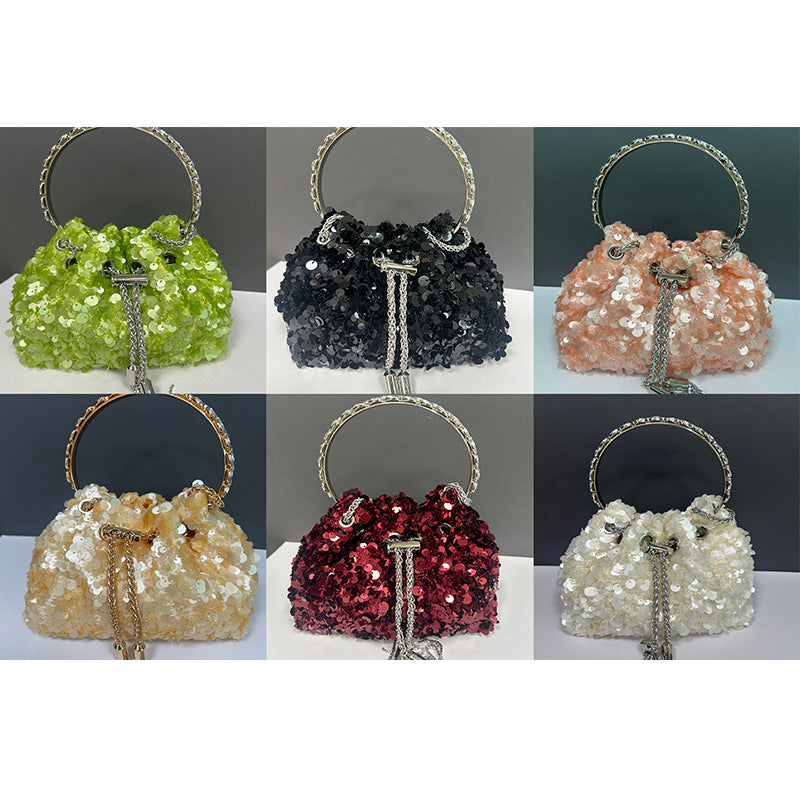 Women's Gradient Color Full Diamond Tassel Dinner Bag
