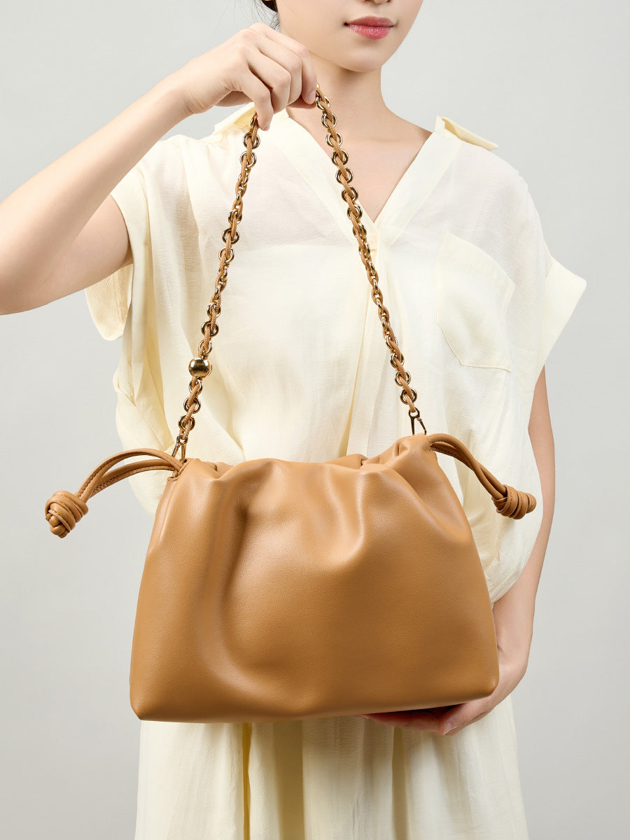 Women's Cowhide Large Capacity Portable Commuter High-grade Genuine Leather Dumpling Bags