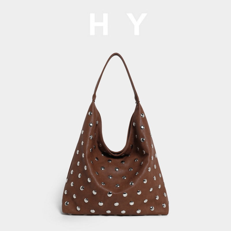 Rivet Portable Underarm Trendy Personality Motorcycle Handbags