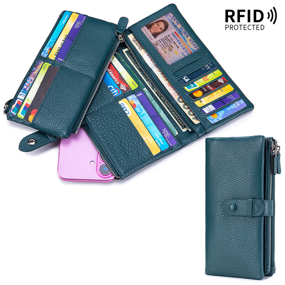 Long Large Capacity Soft Leather Multifunctional Mobile Multiple Slots Ladies Wallet