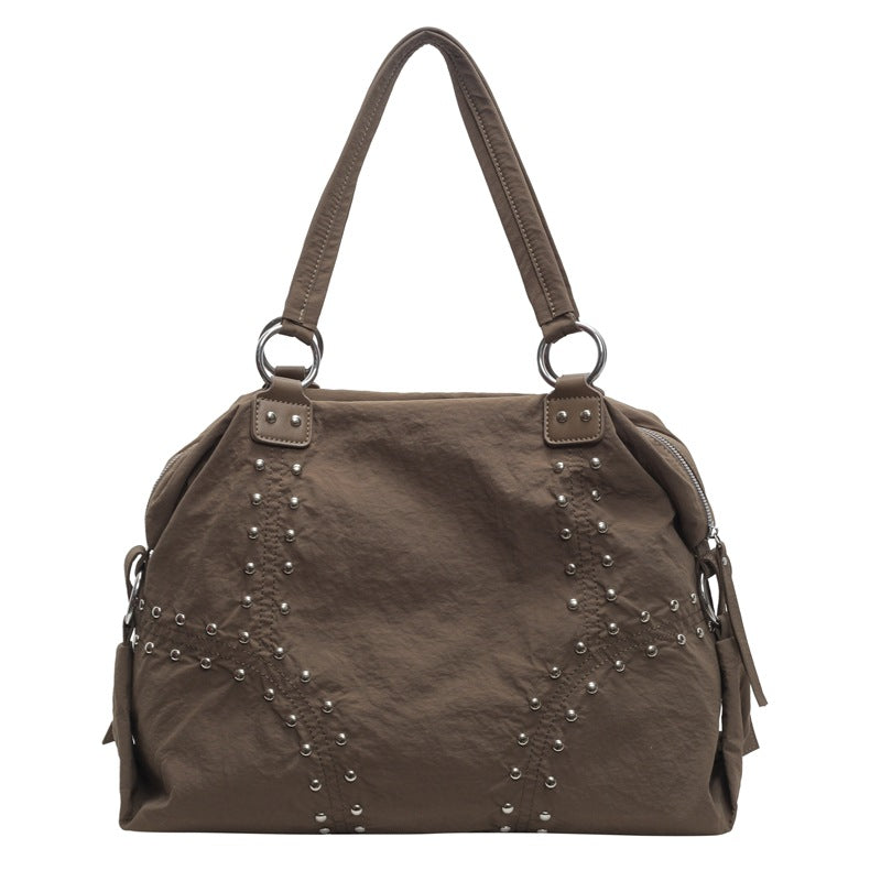 Autumn Popular Soft Cloth Studded Fashion Large Capacity Totes Leisure Bags