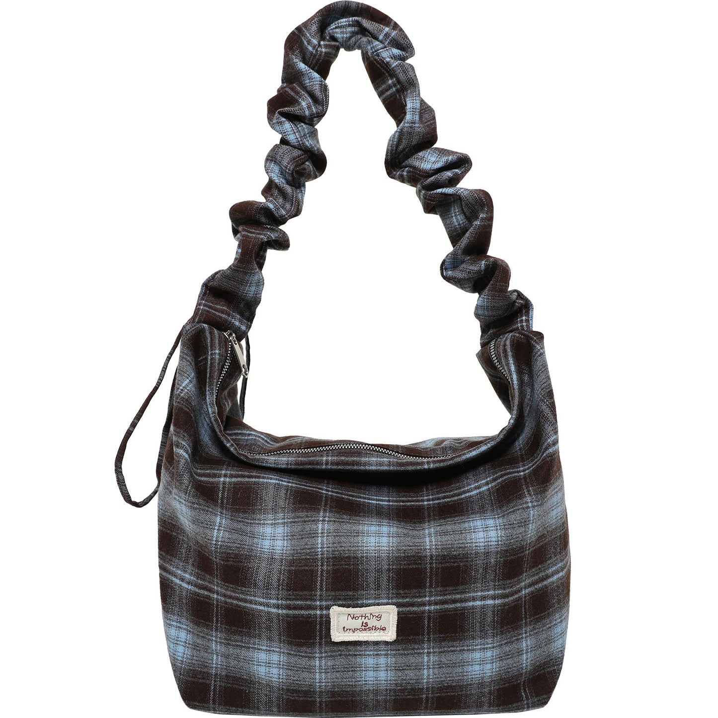 Women's Checked Canvas Korean Style Atmosphere Large Capacity Women's Messenger Bag