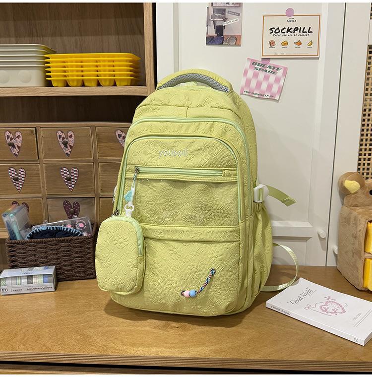 Gentle Candy Color Texture Junior Lightweight Commuter Leisure Backpack