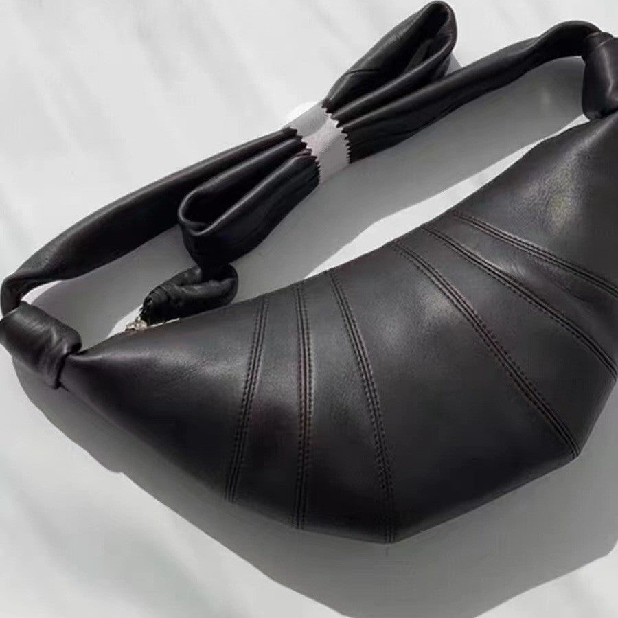 Genuine Leather Croissant Sheepskin Niche Dumpling Women's Messenger Bag