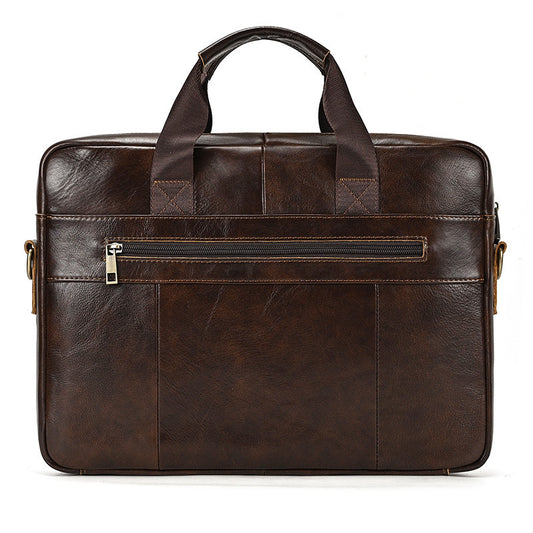 Men's Business Computer Top Layer Leather Men's Briefcase