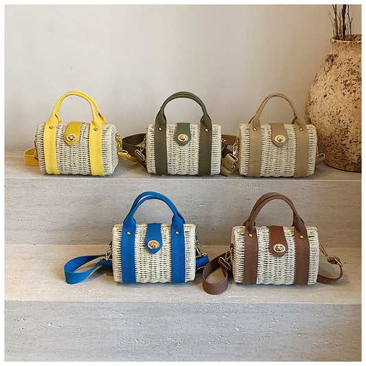 Women's Box Vacation Style Straw Simple Fashion Women's Shoulder Bag
