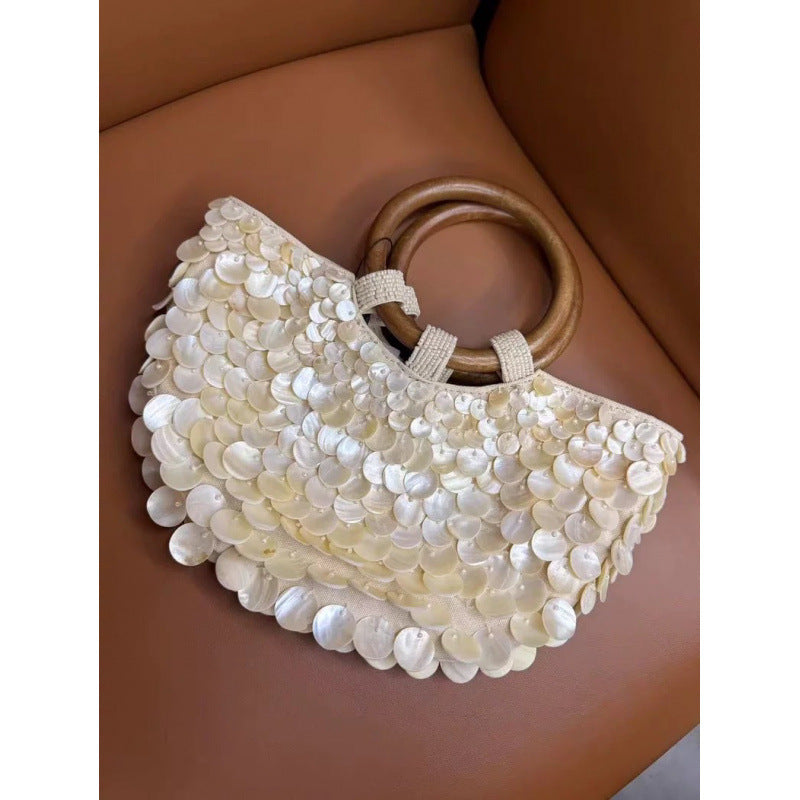 Women's Pure Handmade Natural Shell Fairy For Niche Women's Handbag