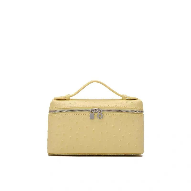 Women's Elegant Ostrich Grain Lunch Box Textured Women's Messenger Bag