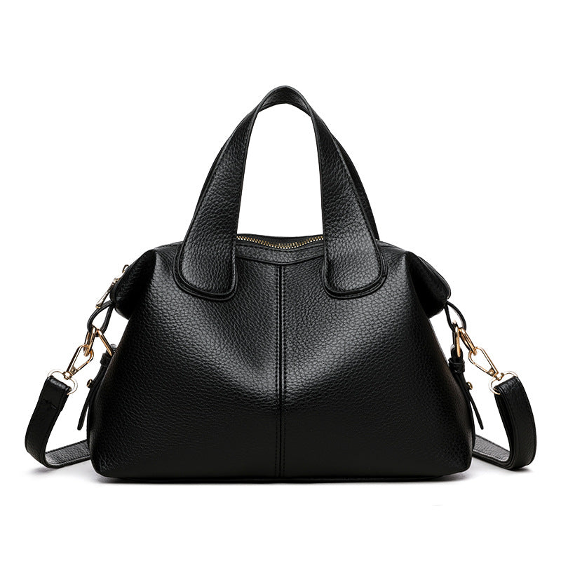 Women's Texture Soft Leather Boston Commuter Women's Handbag