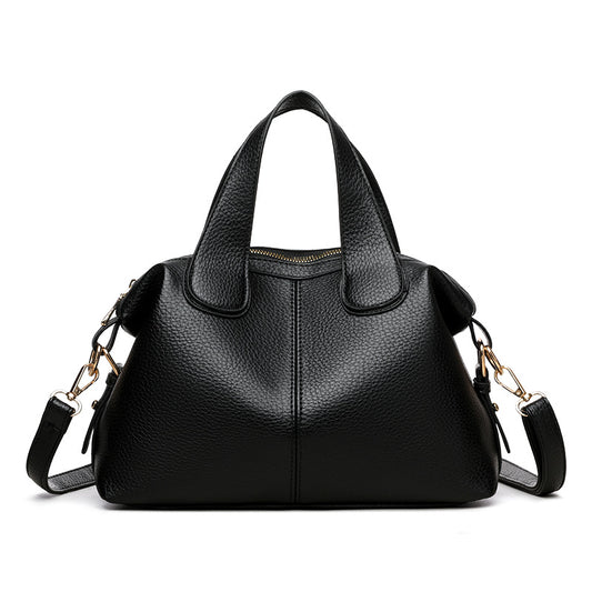 Women's Texture Soft Leather Boston Commuter Women's Handbag
