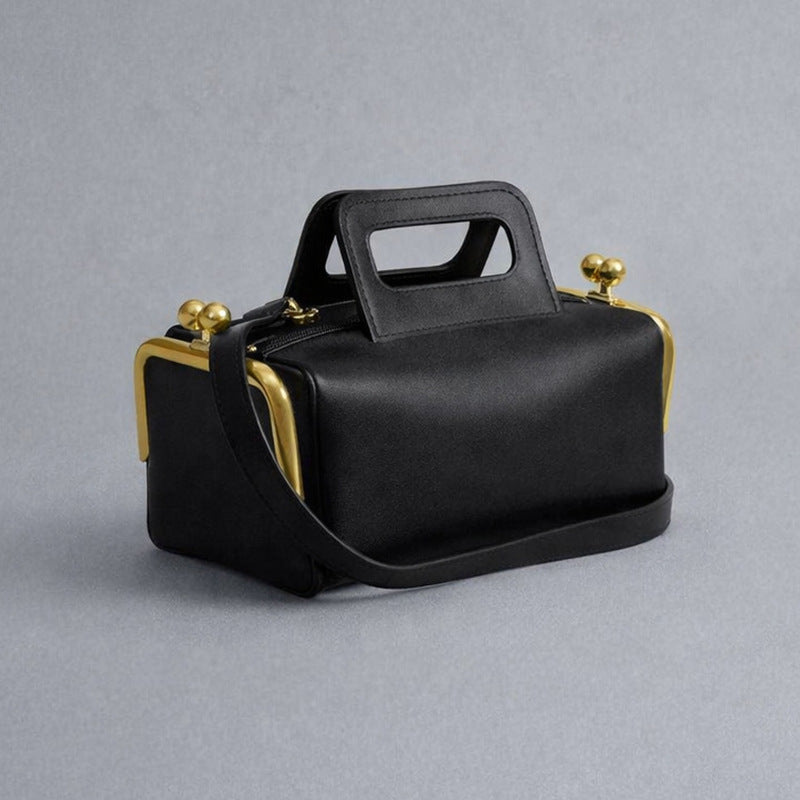 Women's Retro Textured Clip Design Pillow Affordable Luxury Fashion Women's Handbag