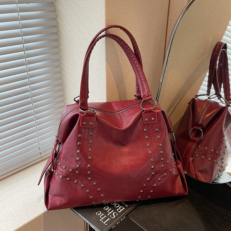 Rivet Female Winter Large Capacity Retro Bags