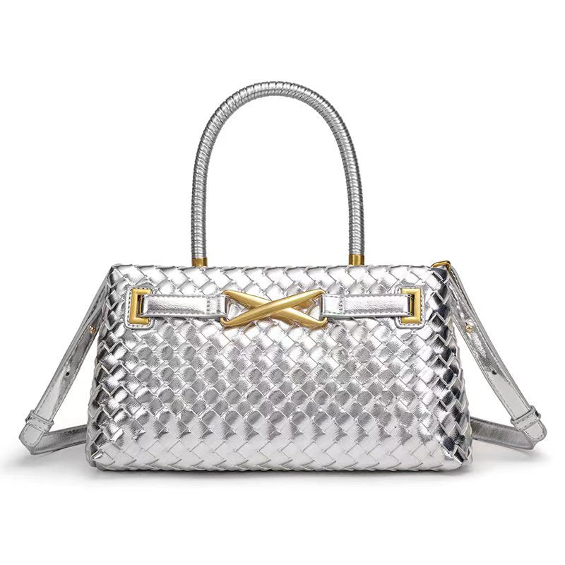 Women's Woven Retro Commuter Trendy Fashion Horizontal Women's Shoulder Bag