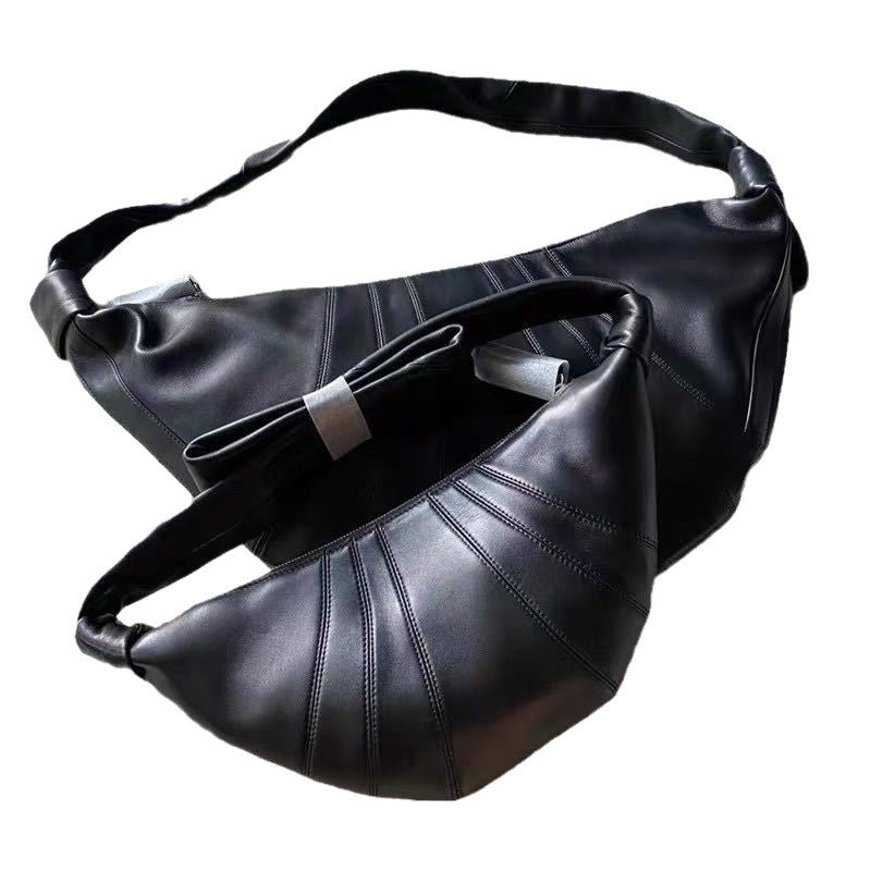 Genuine Leather Croissant Sheepskin Niche Dumpling Women's Messenger Bag