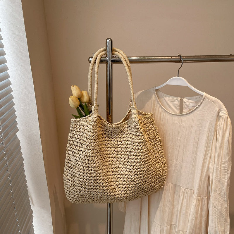 Women's Idle Style Large Capacity Straw Woven Tote Bags