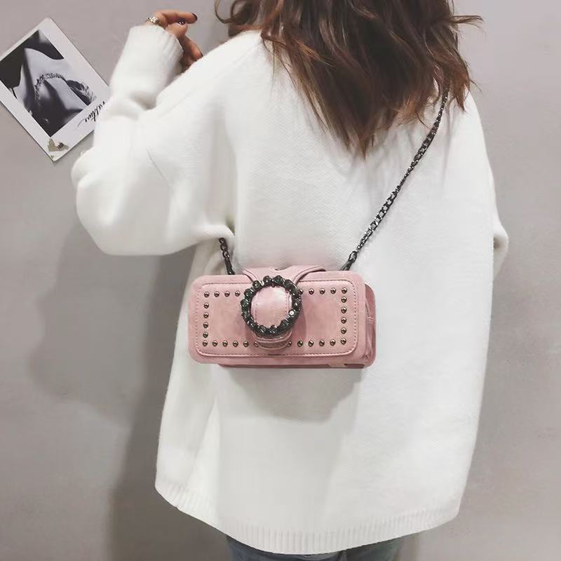 Women's Fashion Pouches Retro Chain Korean Style Small Square Bags