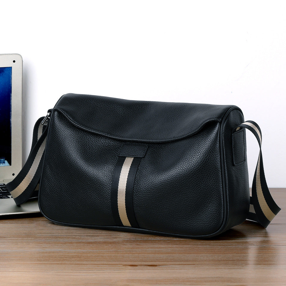 Men's Trendy Genuine Leather Soft Cowhide Leisure Boys Men's Tote