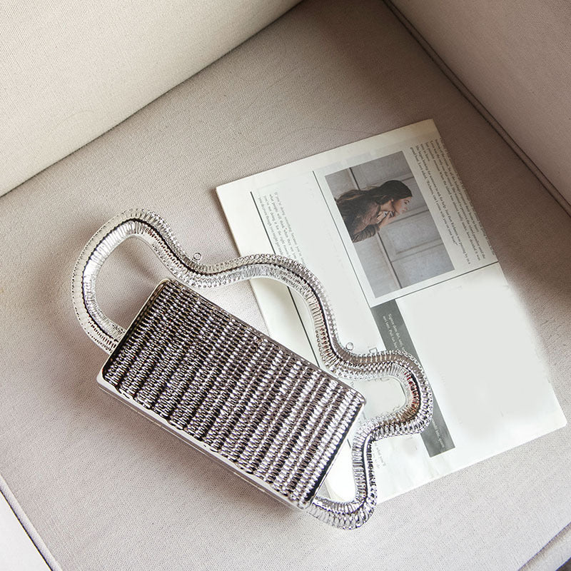 Trendy Metal Woven Vegetable Box Design Fashion Creative Women's Handbag