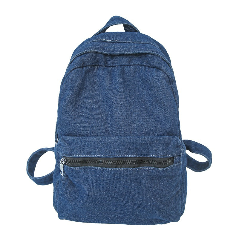 Style Washed Denim Canvas Female High Idle College Student Schoolbag