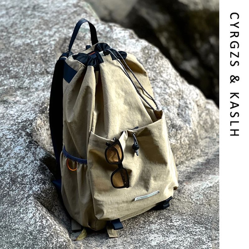 Men's Drawstring Back Retro Canvas College Design Bags