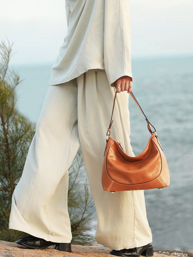 Plant Leather High-grade Niche Genuine Large Capacity Shoulder Bags