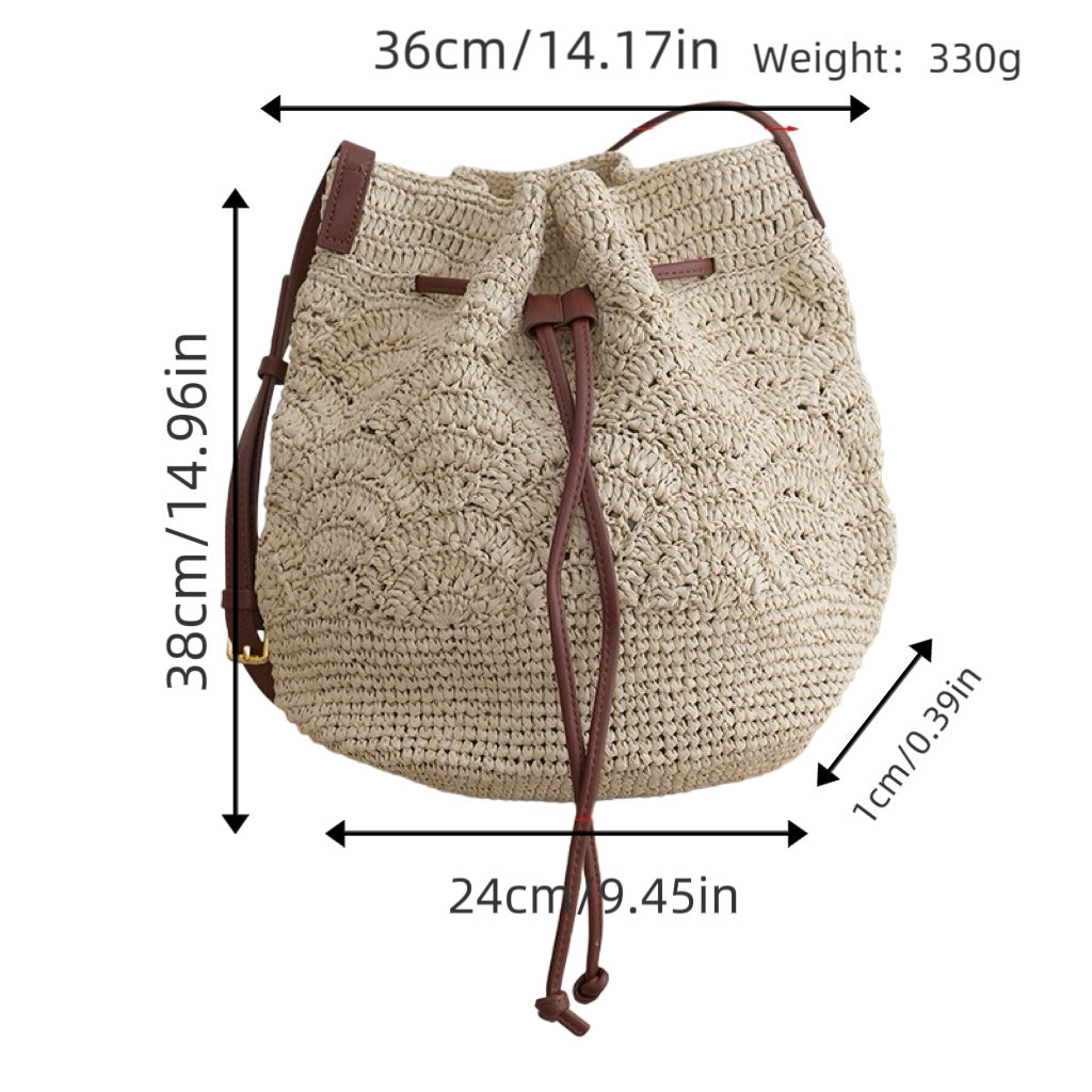 Women's Straw Woven Hollow Lace Beach Vacation Women's Handbag